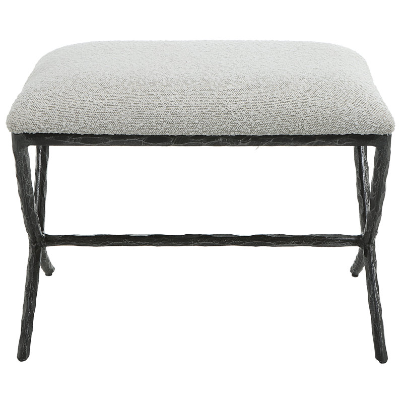 Petit banc en tissu gris Carver