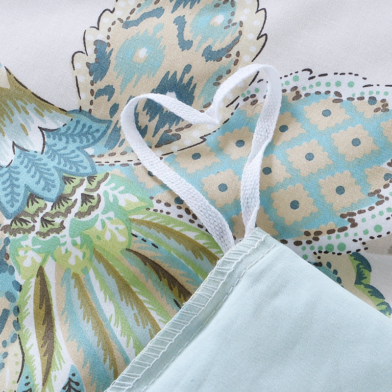 Ensemble de housse de couette 100% coton égyptien 800TC, ensemble de literie à motif floral cachemire bleu clair de luxe 3 pièces, housse de couette respirante et douce pour la peau, motif botanique esthétique pour chambre d'amis