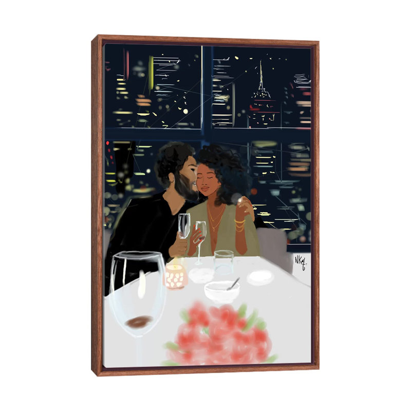 Couples 1 Piece Wall Art on Canvas, 66.04 cm H x 45.72 cm W, Classic Brown Wood Framed
