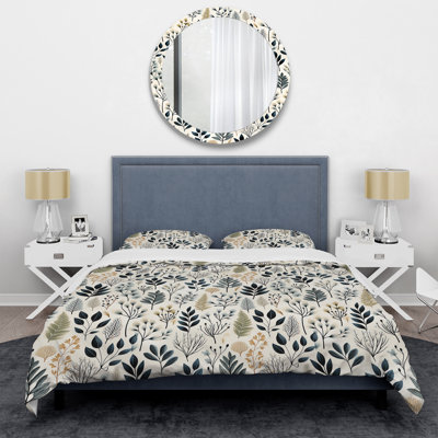 Monochrome Botany II Floral Duvet Cover Set