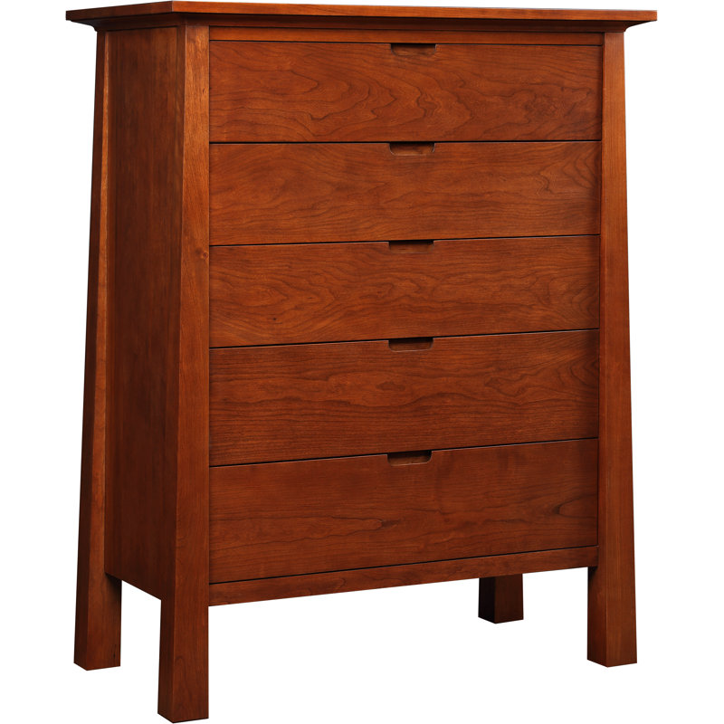 Commode en bois massif 5 tiroirs Park Slope, Madison