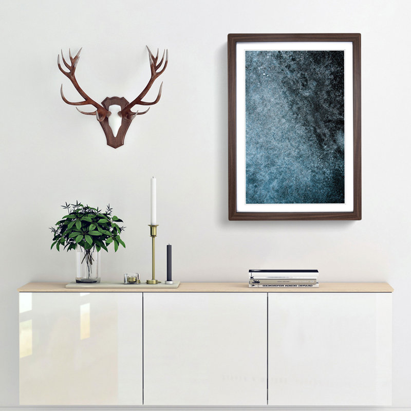 Speckles of Midnight in Abstract - Picture Frame Graphic Art Print, Walnut Framed, 65cm H x 48cm W x 2cm D