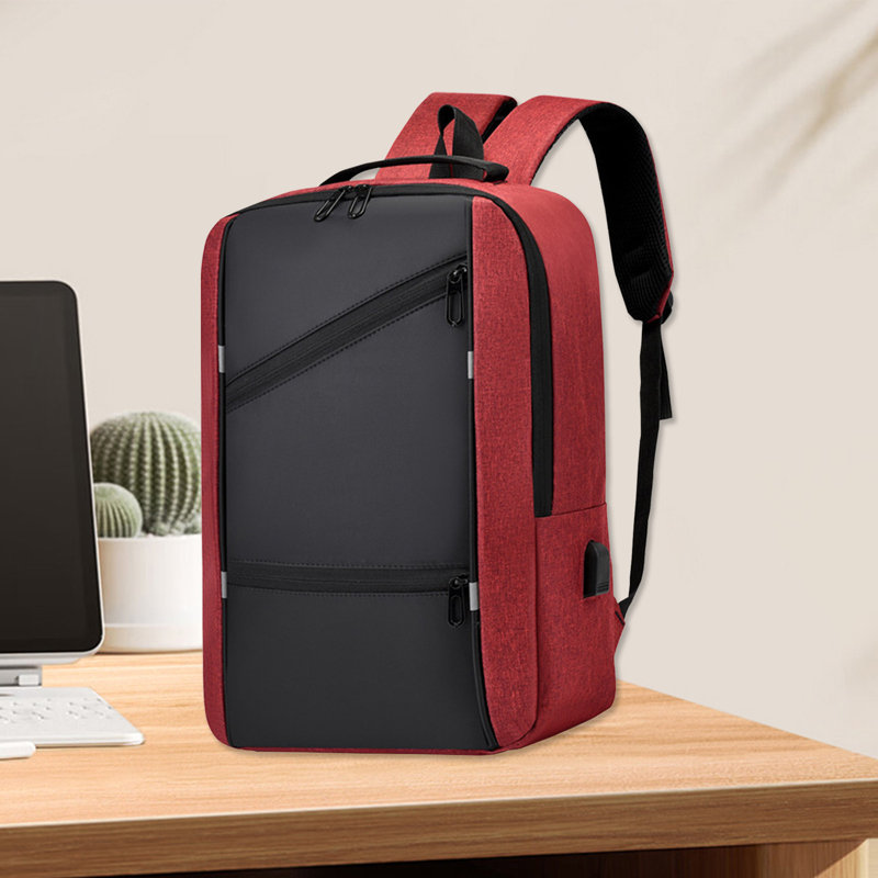 Backpack Student Backpack-computer Bag-multifunctional Men's Backpack-business--travel Outdoor Backpack, Red