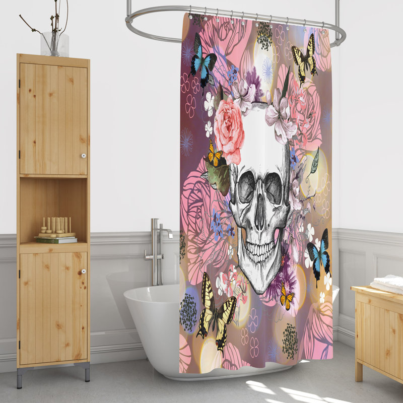 Rideau de douche simple à motif floral, H 70 po x l 93 po