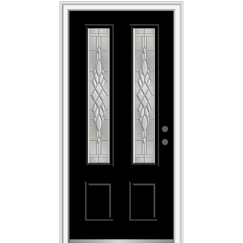 Porte d'entrée pré-montée en fibre de verre 2 ou 3 panneaux Grace Grace, S'ouvre à gauche vers l'intérieur