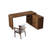 55.12"Dark walnut L-Shaped Solid Wood Office Sets