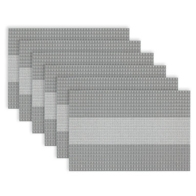 Yujun Vinyl Striped Rectangle Placemat