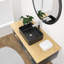 Lavabo vasque de 16 po x 12 po, lavabo de salle de bain rectangulaire en céramique vitrifiée noire, lavabo au-dessus du comptoir, résistant aux égratignures et à la chaleur, facile à nettoyer