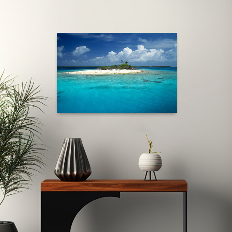 Nuage au-dessus d'une île Rangiroa, Polynésie française, paysage contemporain abstrait, art naturel, H 16 po x l 24 po