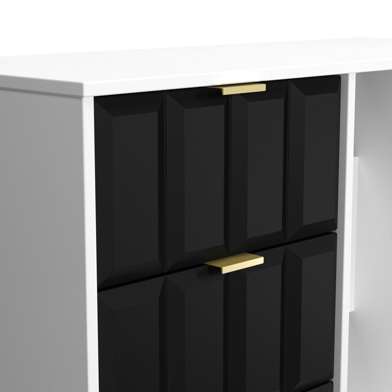 Besian 3 Drawer Vanity (Ready Assembled), Deep Black/White