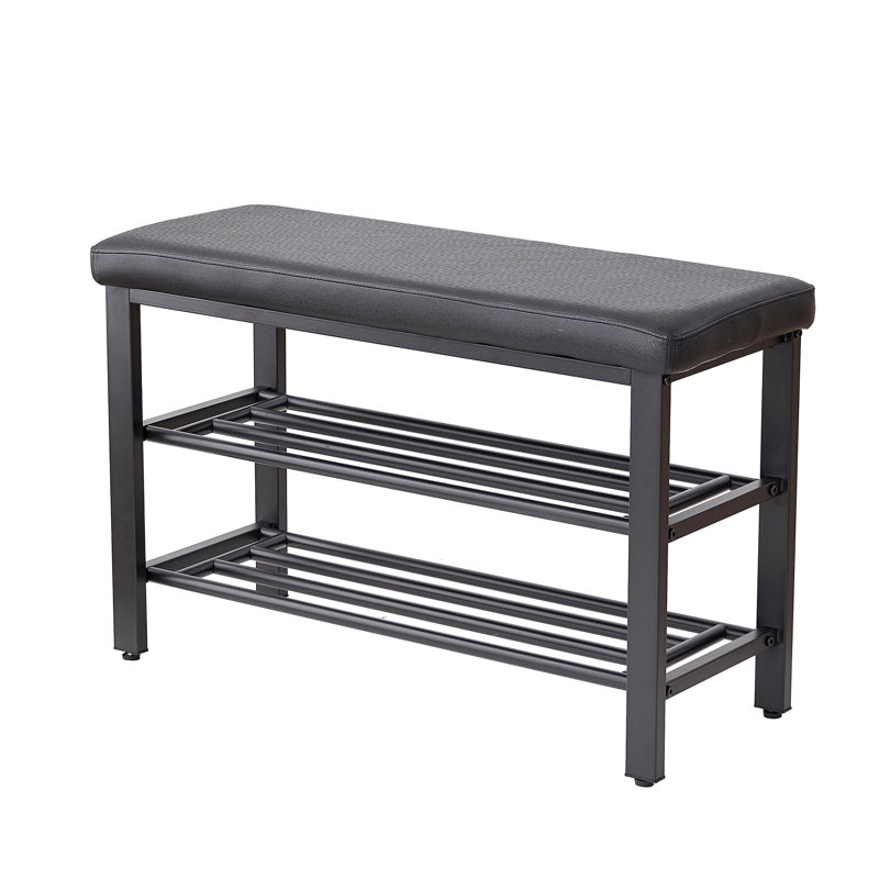 Entryway Shoe Rack, High Rebound Sponge, 3 Storage, Comfortable Cushioned Seat, Fits Garages, Quick Assembly Bench, Pu Seat Cushion, Foyers,