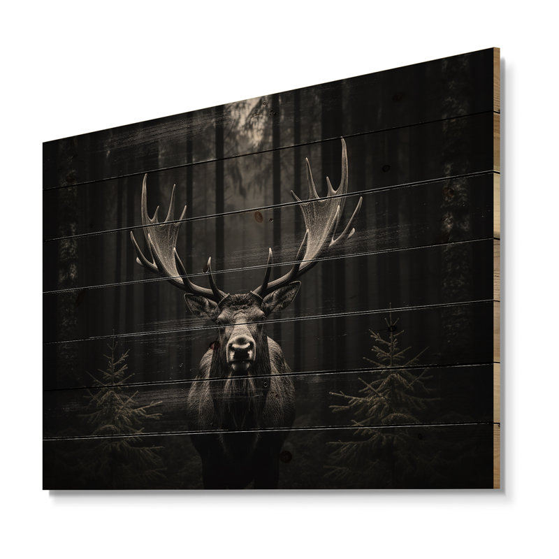 Rosean - Décoration murale animaux en bois sur bois de pin naturel, H 30 po x l 40 po