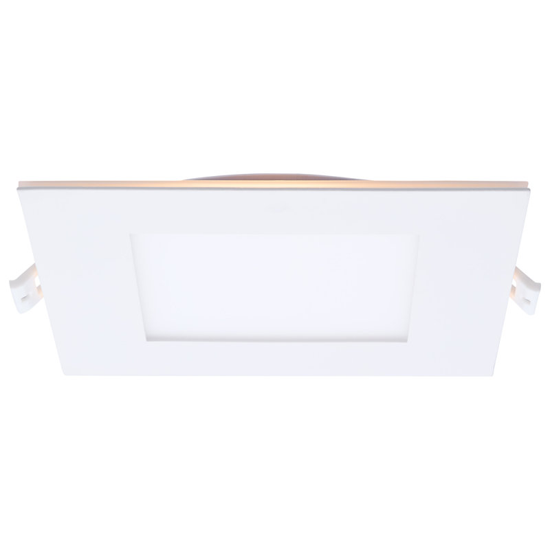 12 Watt LED Direct Wire Downlight With Night Light 6 Inch Remote Driver CCT Selectable Dimmable Square White Finish