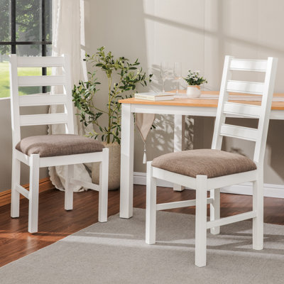 Solid Wood Dining Chair with Seat Cushion (set of 2) by Ebern Designs
