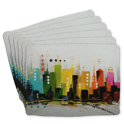 Cityscape Rainbow Braided Kibbe Set of 6 - Home Decor
