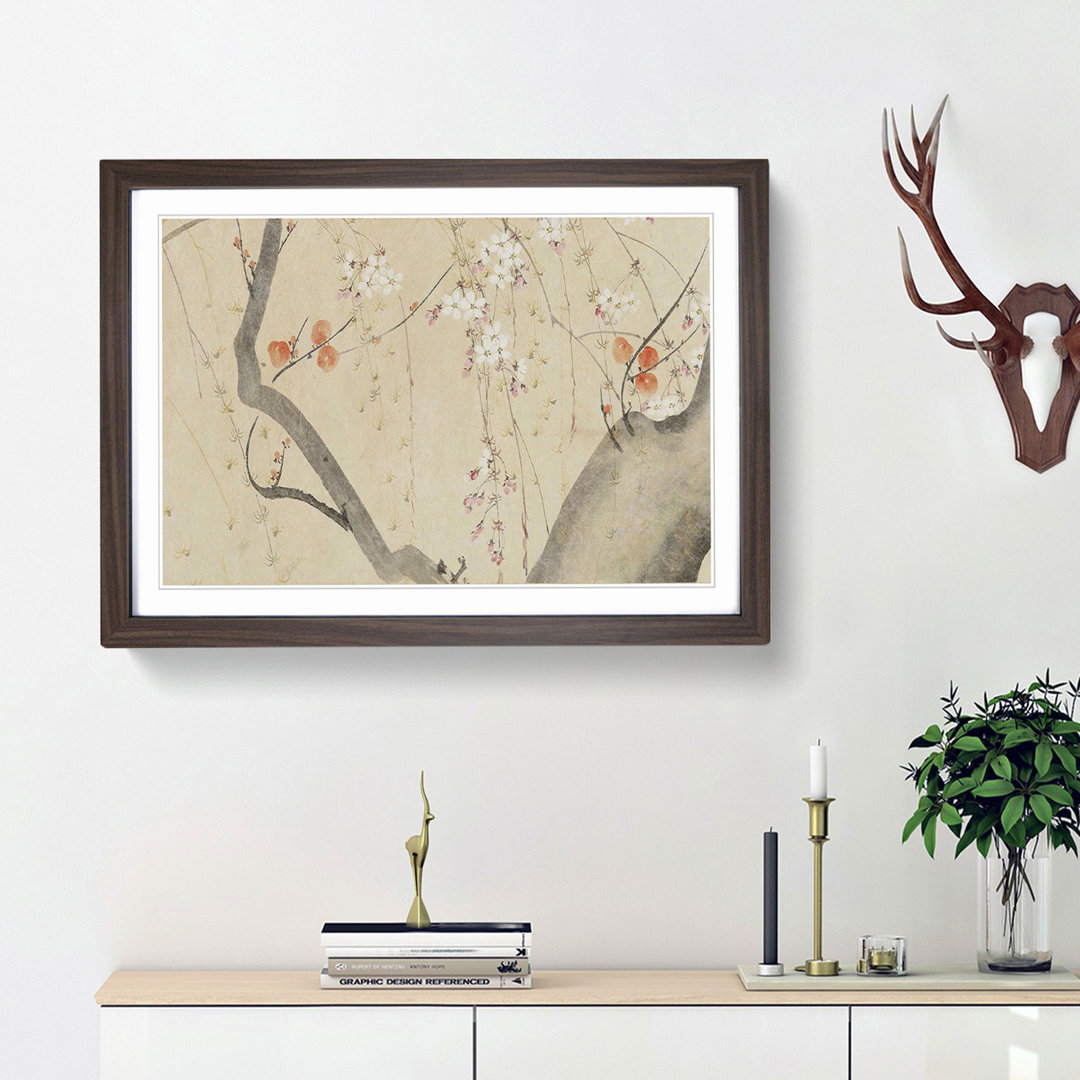 Flowers of the Four Seasons Vol.1 by Sakai Hoitsu - Framed Print