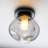 Glint 1-Light Modern Transitional Textured Glass Flush Mounted Wall Sconce-1683674984