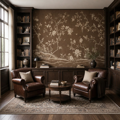 Fond d'écran chinois Toile Sepia amovible Décoration murale