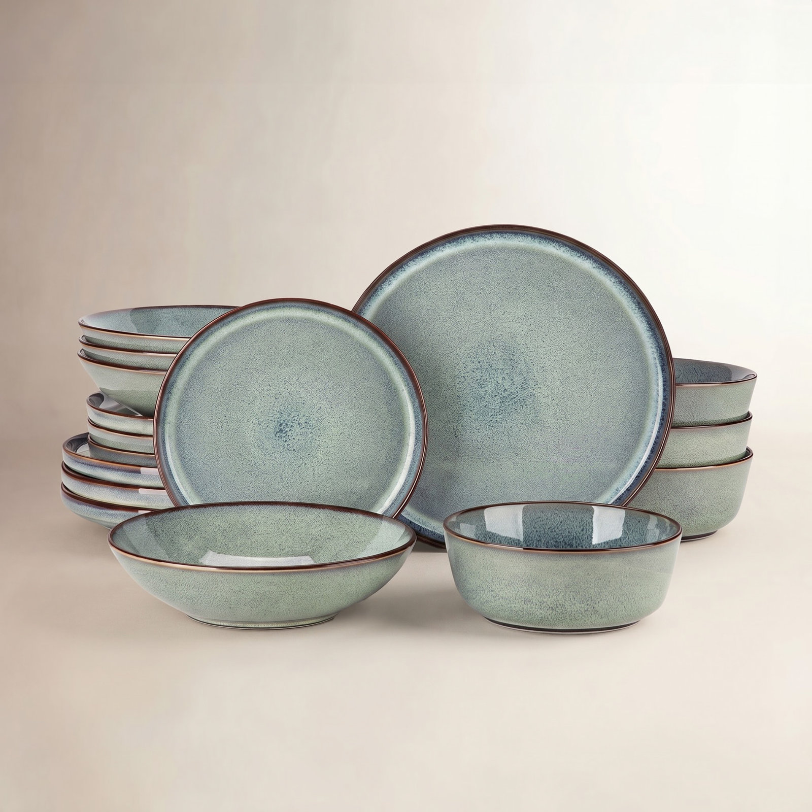 Marienne Ceramic Dinnerware Set, Green
