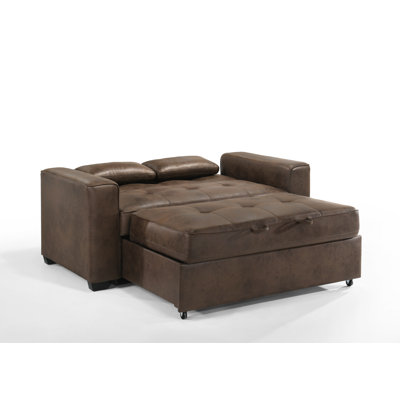 Giolou 71'' Faux Leather Reclining Sleeper Sofa