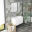 Ce meuble-lavabo mural blanc brillant de 32 pouces avec tiroirs doubles, système de fermeture en douceur, lavabo en céramique crée un espace de salle de bain moderne et minimaliste!