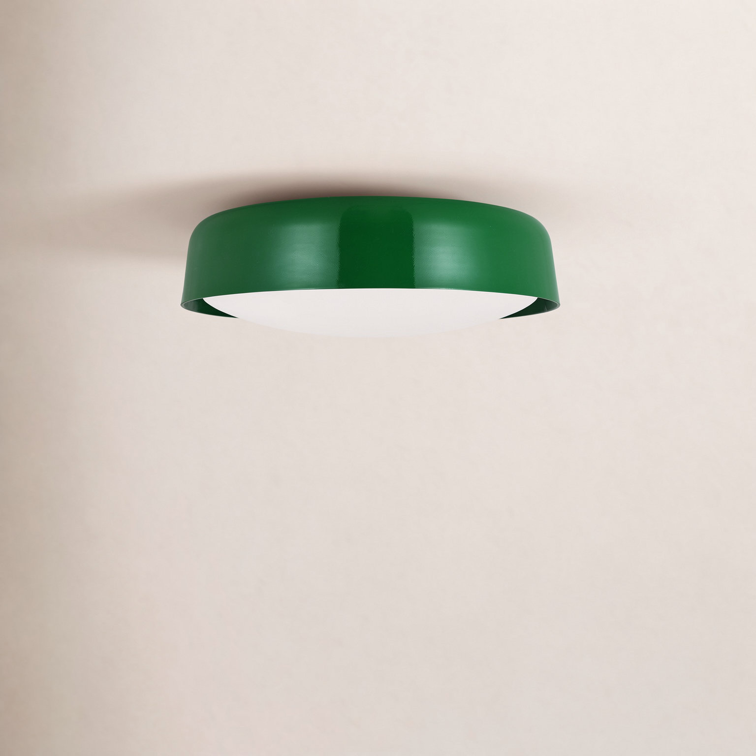 2 Light Glass Flush Mount, Green