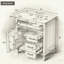 Bathroom Vanity With Ceramic Sink And Flip Drawers And Adjustable Shelf-629982309