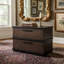 Mobilier de chambre à coucher à 2 tiroirs et 2 tiroirs à finition bicolore brun et noir