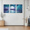 Northern Lights voilier et arbre au clair de lune, reproduction d'art sur toile tendue sur toile, ensemble de 3