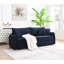 Canapé-lit modulaire en velours bleu Irina avec 3 coussins décoratifs Irina