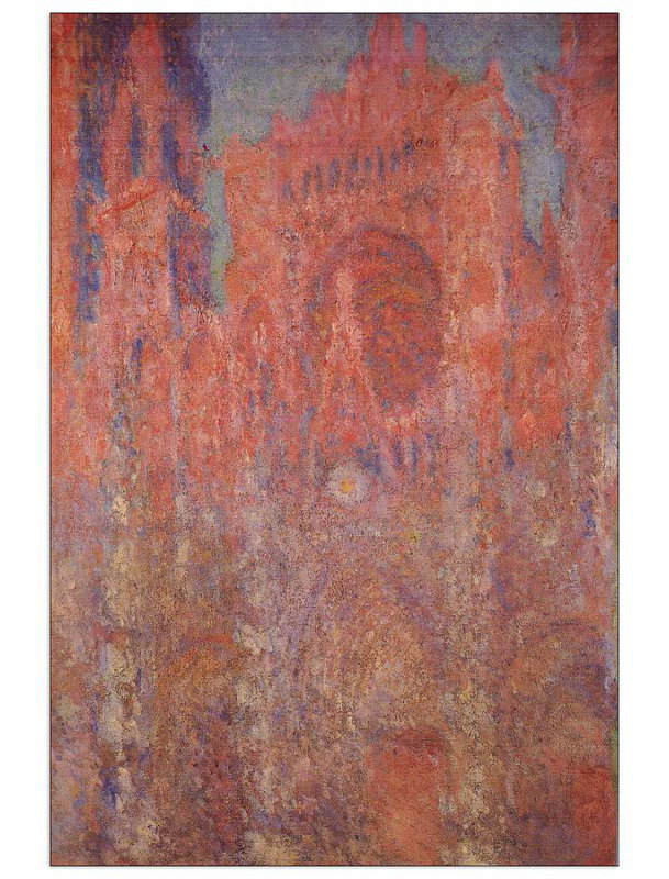 Claude Monet - Wrapped Canvas Painting, 90cm H x 60cm W x 1.8cm D, Red/Blue