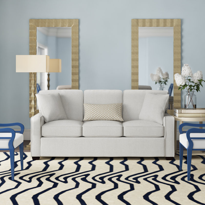 Gramercy Park Sofa, White Textured Performance; 0865-91, Frost White Finish