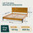 Trapeze King Size Bed Frame with Slat Pattern Headboard & Iron Legs – Teak Brown-1552977220