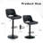 Set Of 2 Adjustable Swivel Bar Stools In Black PU Material With Footrest-173398599