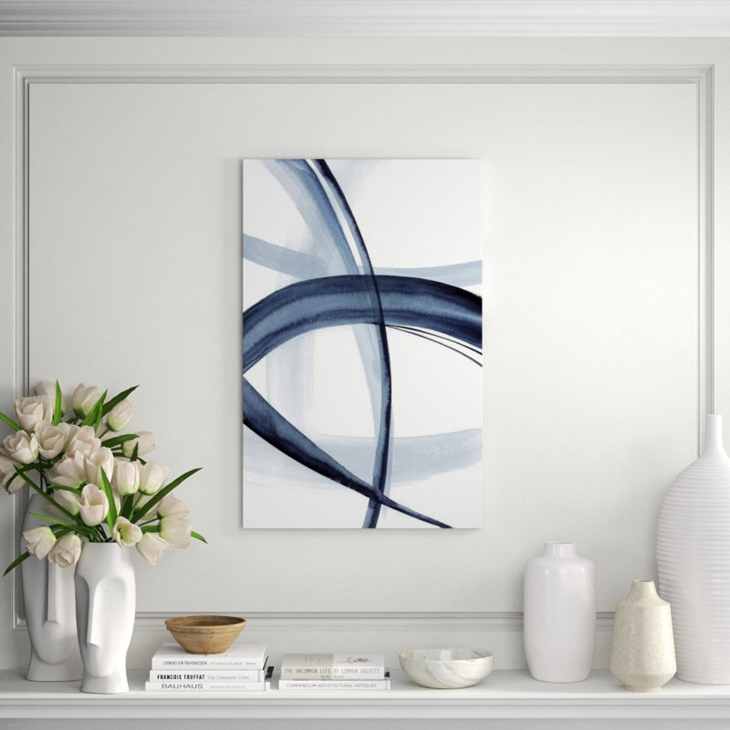 Rhythm In Blue VI Print by Barclay Butera, Image Brush Gel, 37" H x 24" W x 1.5" D