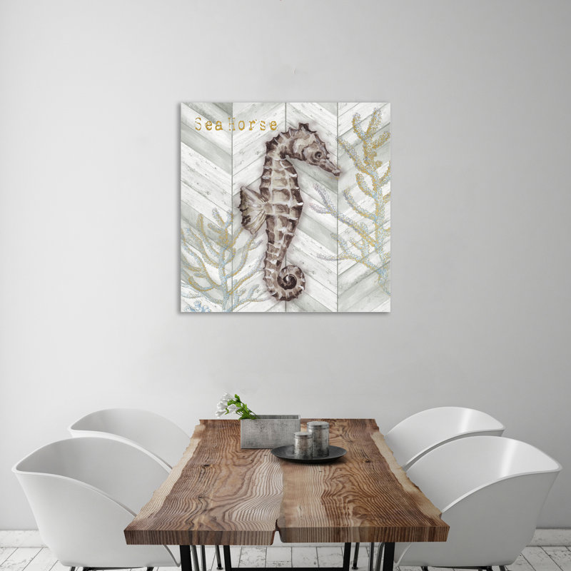 Chevron Sea Horse - impression sur toile tendue, H 36 po x l 36 po x P 1,5 po