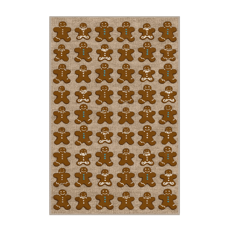  Washable Gingerbread cookies Desserts Area Rug, Runner 2' x 4'