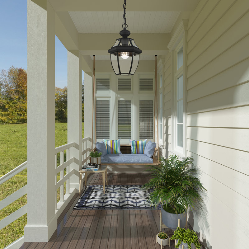 Alexavier Outdoor Hanging Lantern, Black