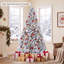 Arbre de Noël enneigé à charnière avec support en métal massif-835775415