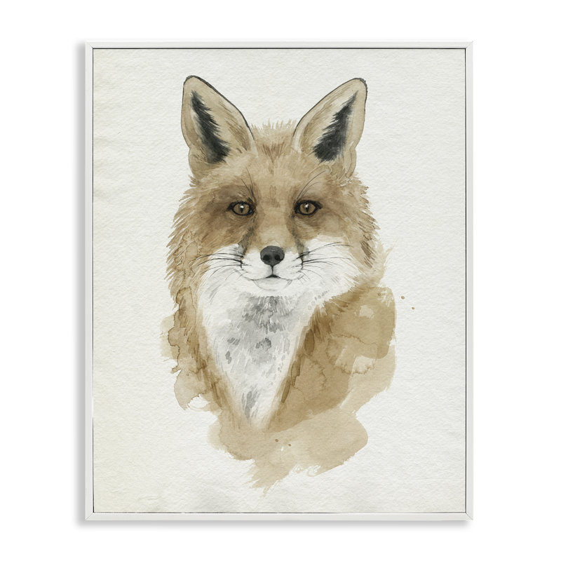 Portrait de renard aquarelle minimal, estampe numérique, design par Grace Popp, H 14 po x l 11 po