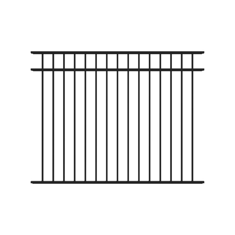 Fortress Building Products Athens 4.5-ft H x 6-ft W Gloss Black Aluminum Flat Top and Bottom Fence Panel for Pool Application