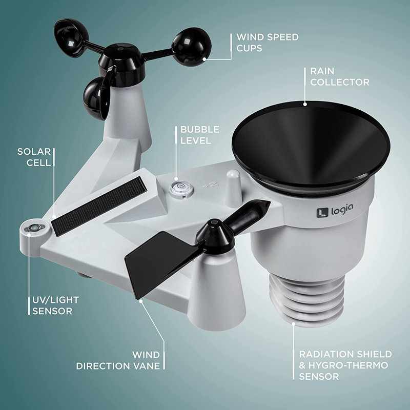 Logia 7-in-1 Wireless Weather Station with Solar Sensor and Wi-Fi