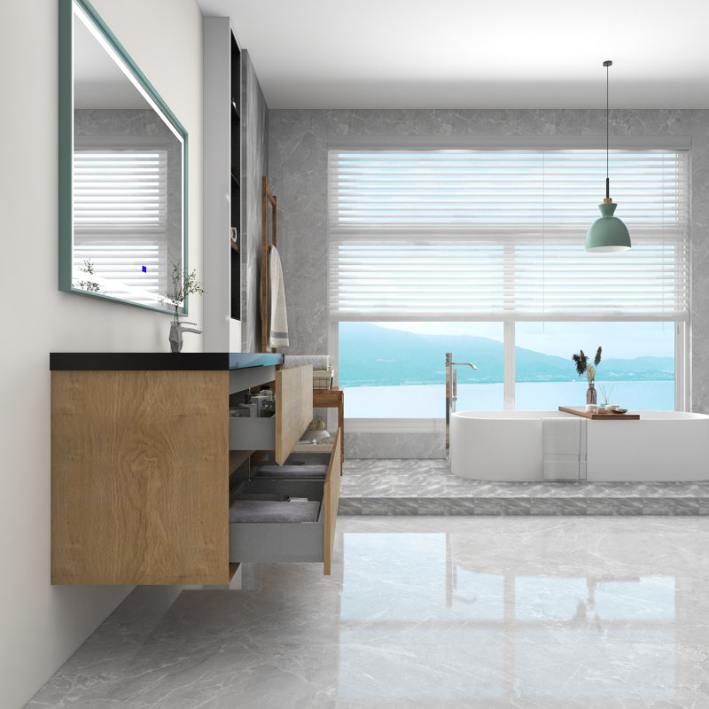 Ensemble de meuble-lavabo simple 60 po Smajo, Chêne blanc