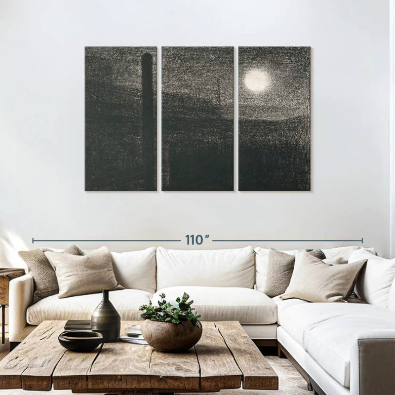 Usines Avery Courbevoie au clair de lune 1882-1883, H 48 po x l 74 po