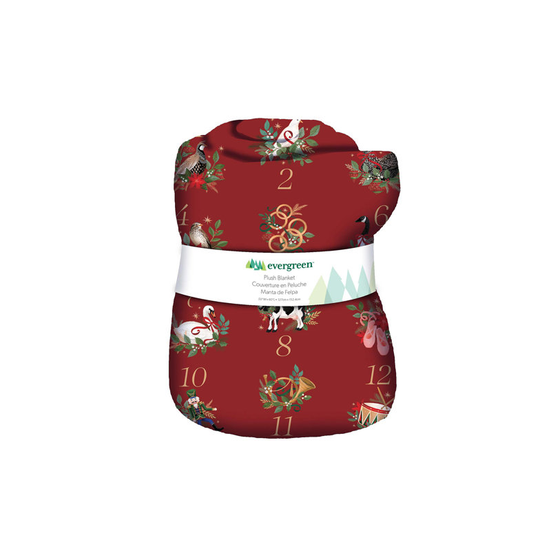 Couverture en peluche 12 jours de Noël, L 60 po x l 50 po