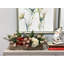 Hydrangea Holiday Arrangement With Evergreen And Bows In A Wood Planter