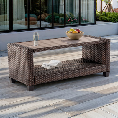 Asly Rectangular Metal Outdoor Coffee Table , 20.1'' in. W 45.3'' in. D