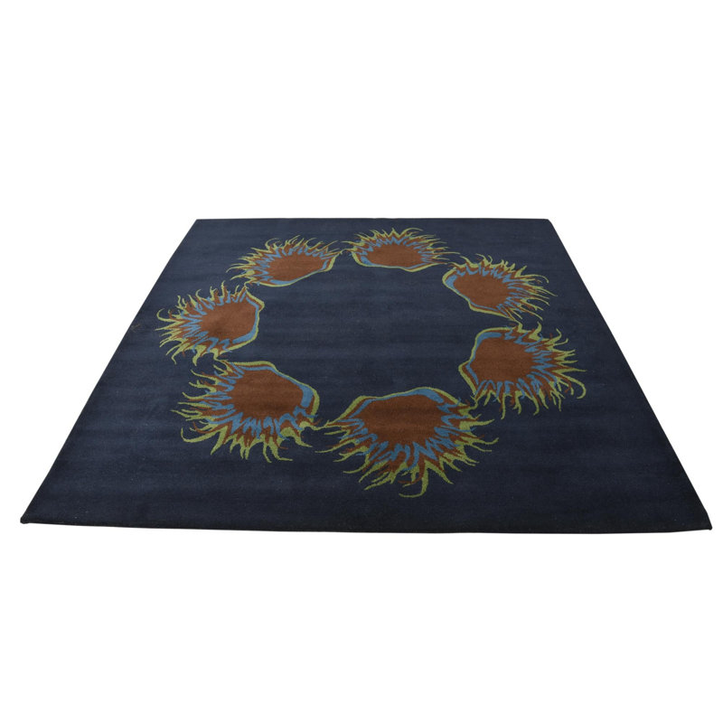 Tapis carré bleu marine Otto