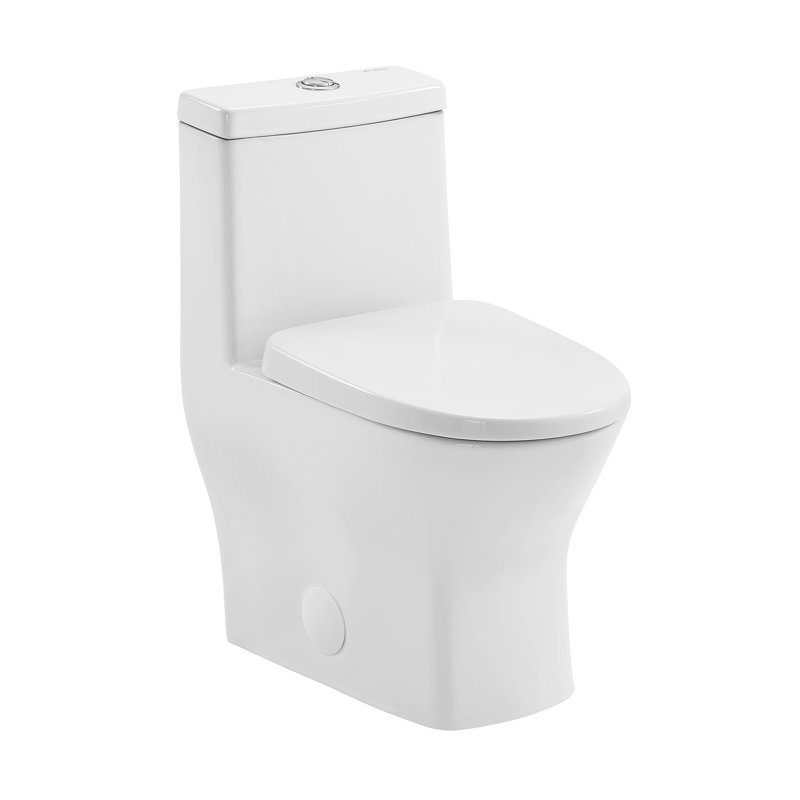 Sublime II One-Piece 12" Rough-in 1.1/1.6 GPF Dual Top Flush Round Compact Toilet in Glossy White, White, Top