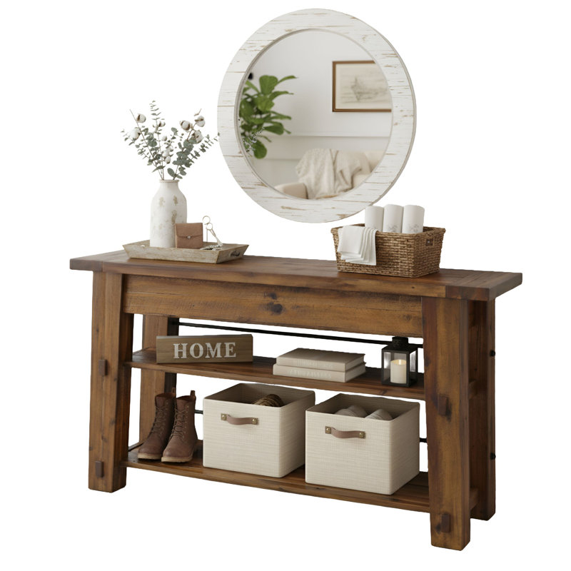 Nastya 54" W Solid Wood Console Table, Natural